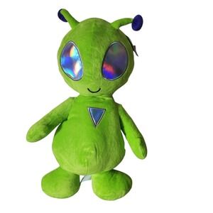 Ideal Toys Direct Green Alien Plush Holographic Iridescent Eyes Stuffed Toy 18in